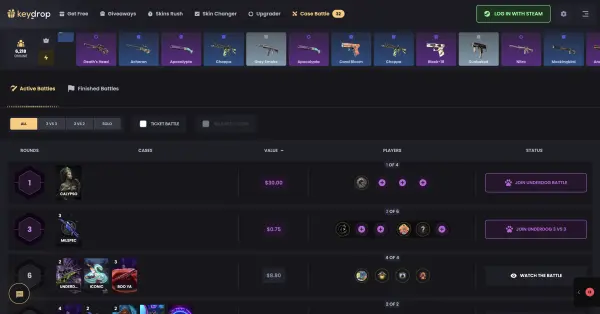 Key-drop.com - Counter-Strike 2 case opening platform desktop view